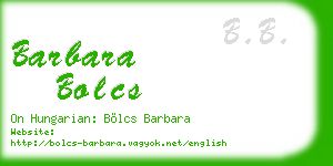 barbara bolcs business card