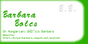 barbara bolcs business card